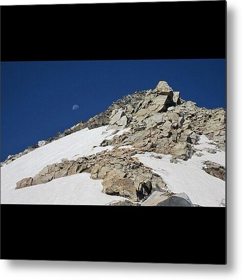 Mountain Metal Print featuring the photograph The #moon And The #summit Of by Niels Rasmussen