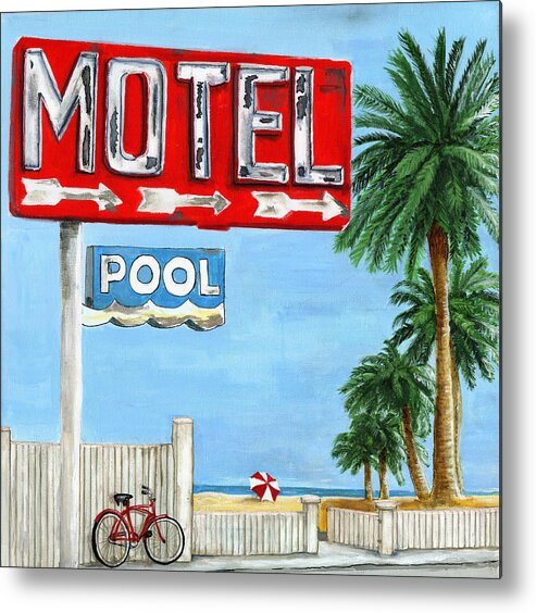 Motel Metal Print featuring the painting The Motel Sign by Debbie Brown