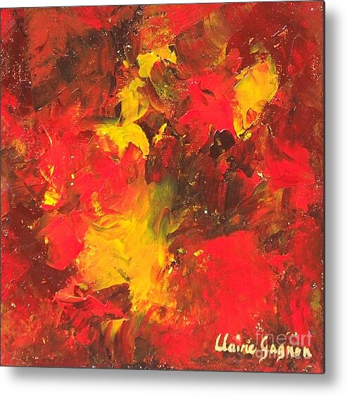Abstract Metal Print featuring the painting The Old Masters by Claire Gagnon