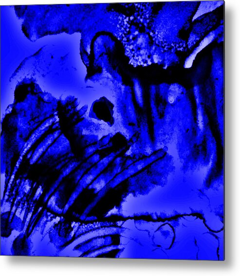 Abstract Metal Print featuring the mixed media The Origins Of Blue by Rory Siegel
