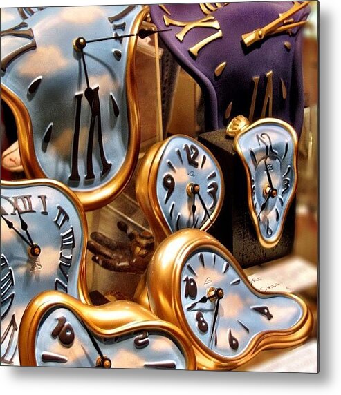 Numerals Metal Print featuring the photograph Time Is Melting Away #clocks #clocks by A Rey