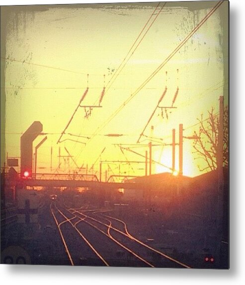 Sunset Metal Print featuring the photograph Tracks At Sunset by Marc Gascoigne