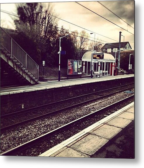 Winter Metal Print featuring the photograph #train #trainstation #sunset #royston by Jake Baxter