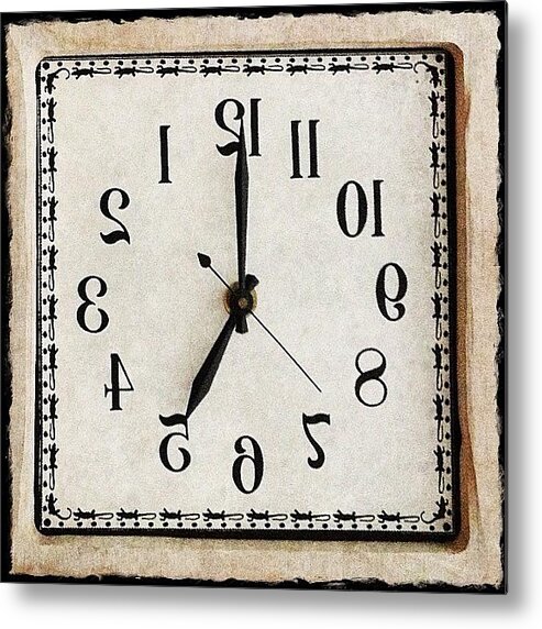 Clock Metal Print featuring the photograph Turning Back Time. Photo A Day Contest by Polly Rhodes