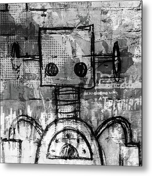 Robot Metal Print featuring the digital art Urban Bot by Roseanne Jones