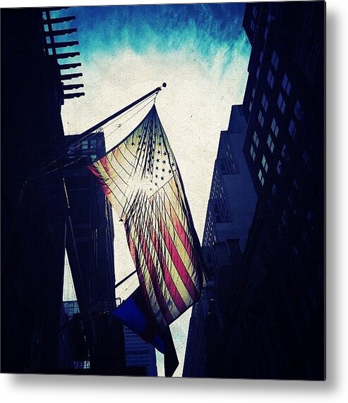 Mobilephotography Metal Print featuring the photograph Us Flag by Natasha Marco