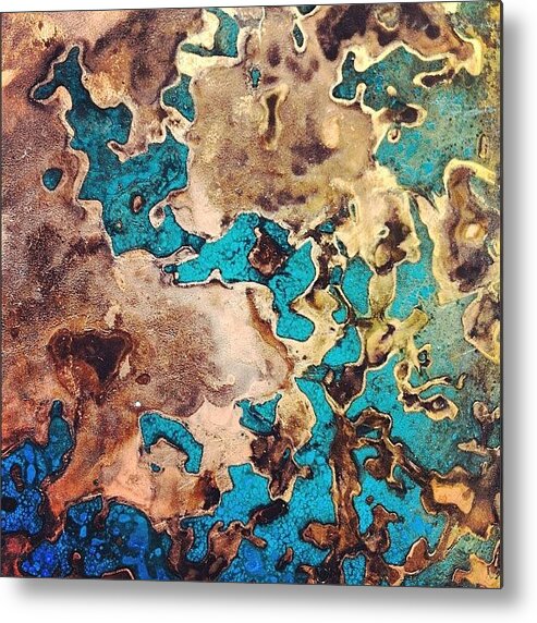 Copper Metal Print featuring the photograph Verdigris texture by Nic Squirrell
