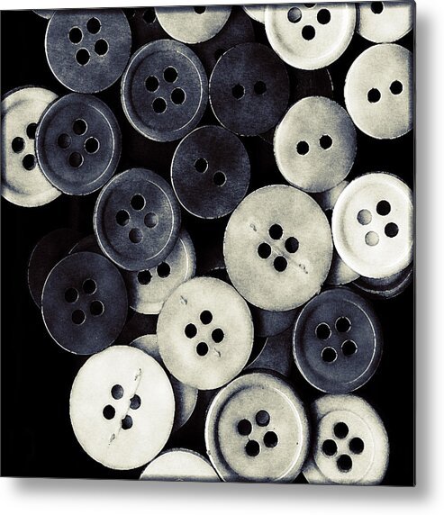 Vintage Buttons Metal Print featuring the photograph Vintage Buttons by Bonnie Bruno