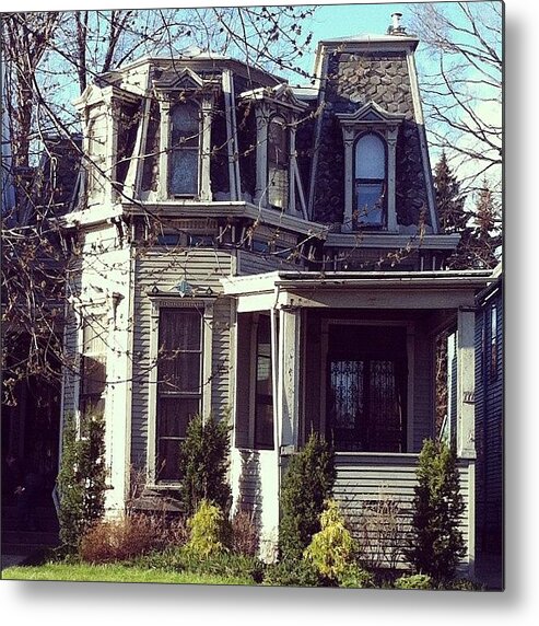 Porch Metal Print featuring the photograph #vintage #house #porch #buffalo by Jenna Luehrsen