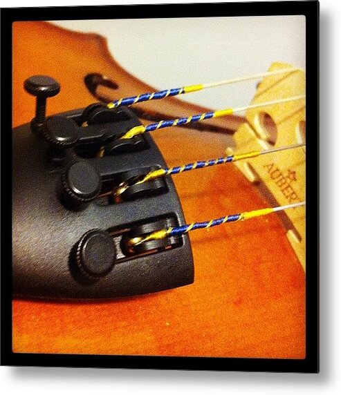 Brown Metal Print featuring the photograph #viola #violin #instrument #orchestra by Jenni Munoz