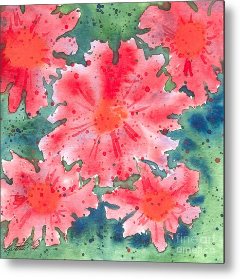 Artoffoxvox Metal Print featuring the painting Watercolor Flowers by Kristen Fox