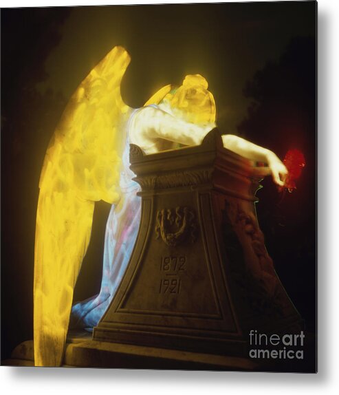 Light Painting Metal Print featuring the photograph Weeping Angel by Keith Kapple