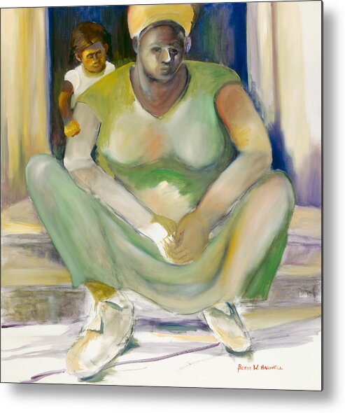 African-american Metal Print featuring the painting Woman with Child by Bettye Harwell