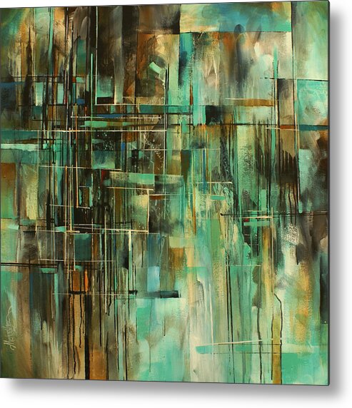 Abstract Metal Print featuring the painting ' As I see it ' by Michael Lang