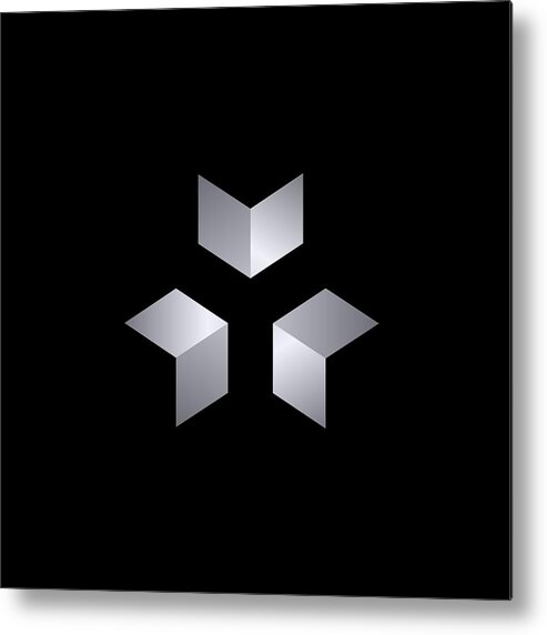 Pattern Metal Print featuring the digital art 3 Cubes by Pelo Blanco Photo