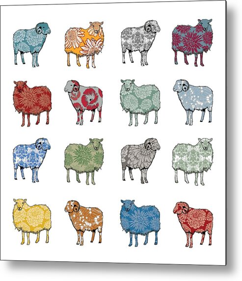 Sheep Metal Print featuring the digital art Baa Humbug by Sarah Hough