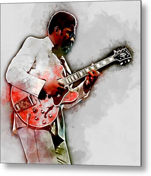 Bb King Metal Print featuring the mixed media BB King #1 by Marvin Blaine