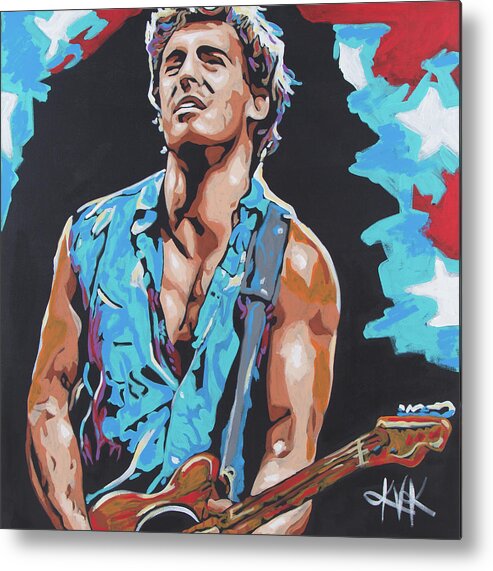 Bruce Springsteen Metal Print featuring the painting Bruce Springsteen #1 by Katia Von Kral