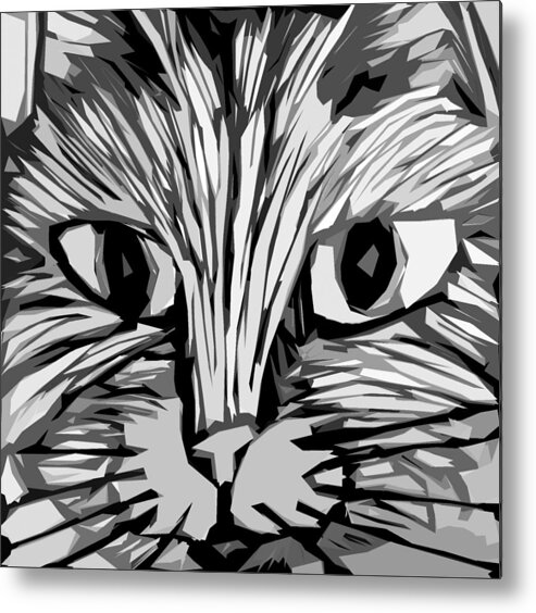 Cats Metal Print featuring the digital art Cat by Michelle Calkins