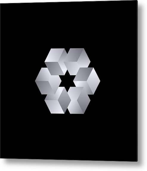 Pattern Metal Print featuring the digital art Cube Star by Pelo Blanco Photo