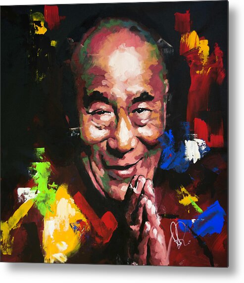 Dalai Lama Metal Print featuring the painting Dalai Lama #1 by Richard Day