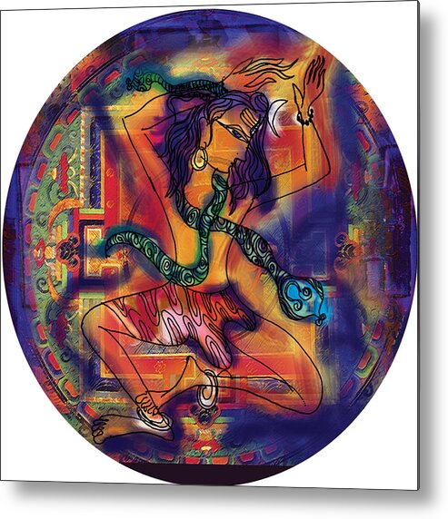 Dance Metal Print featuring the painting Dancing Shiva #1 by Guruji Aruneshvar Paris Art Curator Katrin Suter