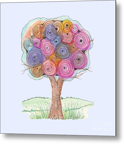 Colors Metal Print featuring the mixed media Family Tree by Ruth Dailey
