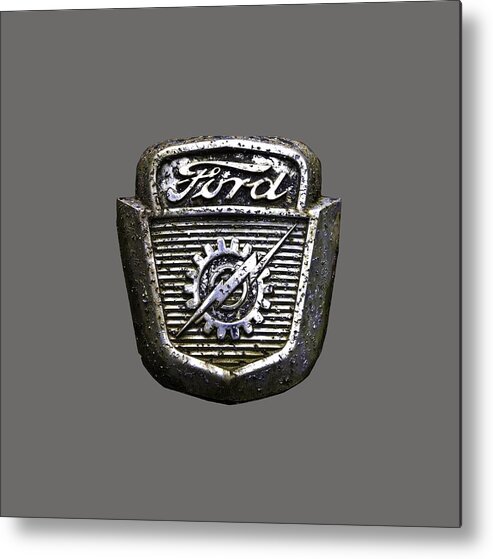 Ford Metal Print featuring the photograph Ford Emblem by Debra and Dave Vanderlaan