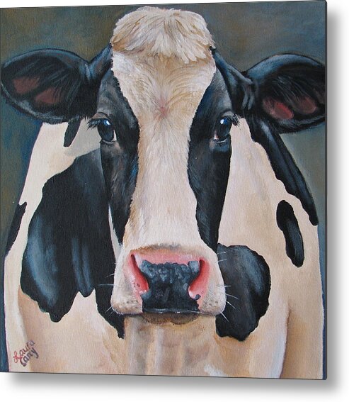 Holstein Metal Print featuring the painting Honey #1 by Laura Carey