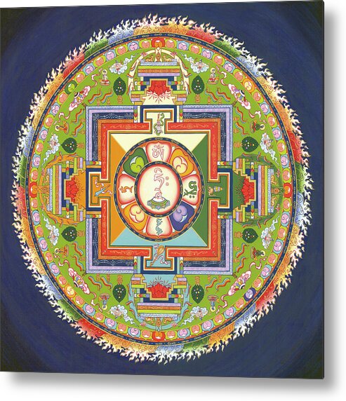 Mandala Metal Print featuring the painting Mandala of Avalokiteshvara      by Carmen Mensink
