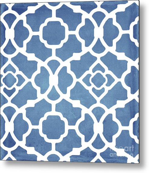 Blue Pattern Metal Print featuring the painting Moroccan Blues by Mindy Sommers