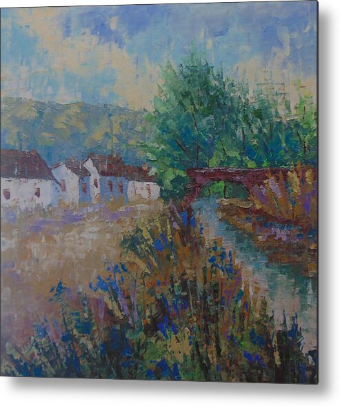 Provence Metal Print featuring the painting Petit village de Provence #1 by Frederic Payet