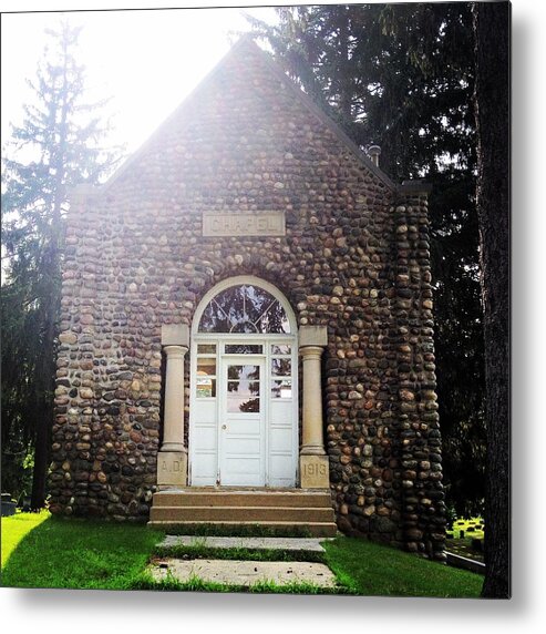 Alma Metal Print featuring the photograph Riverside Cemetery Chapel #1 by Chris Brown