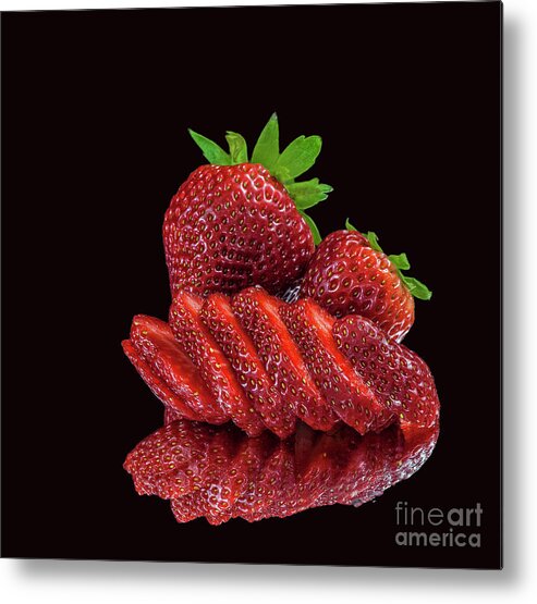 Strawberries Metal Print featuring the photograph Strawberries #1 by Shirley Mangini