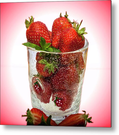 Strawberry Metal Print featuring the photograph Strawberry Dessert #1 by David French