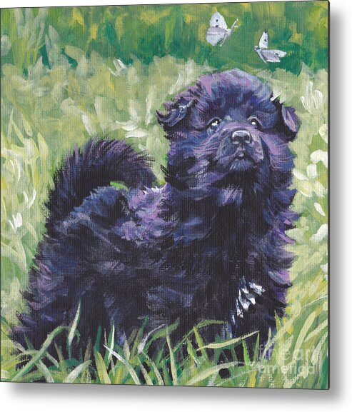 Swedish Lapphund Metal Print featuring the painting Swedish Lapphund #2 by Lee Ann Shepard