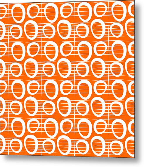 Orange Metal Print featuring the mixed media Tangerine Loop #1 by Linda Woods