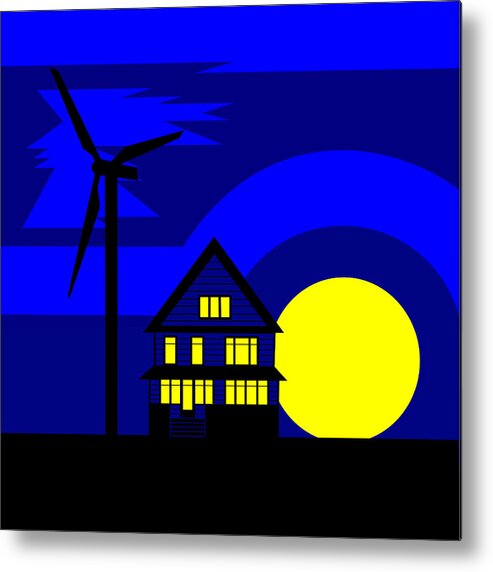 Energy Metal Print featuring the painting Wind and sun #1 by Asbjorn Lonvig