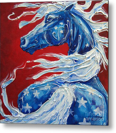 Horse Metal Print featuring the painting #14 July 4th #14 by Jonelle T McCoy