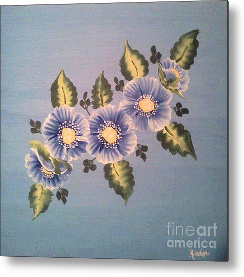 Flowers Metal Print featuring the drawing Flowers #16 by Sherri Gill