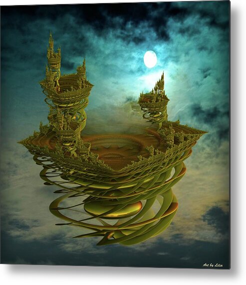 Castle In The Sky Metal Print featuring the digital art Castle in the sky #2 by Lilia S