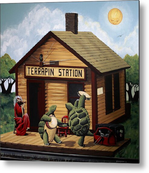 Grateful Dead Metal Print featuring the painting Recreation of Terrapin Station Album Cover by The Grateful Dead #2 by Ben Jackson