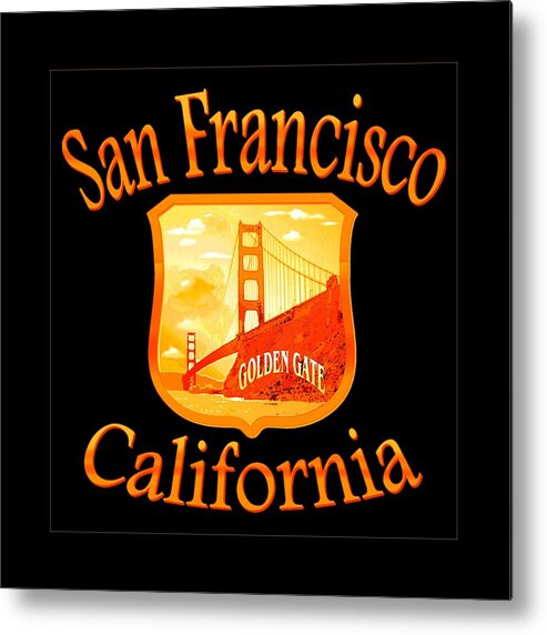 San Metal Print featuring the mixed media San Francisco California Golden Gate Design #1 by Peter Potter
