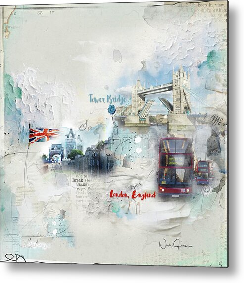 Londonart Metal Print featuring the digital art Tower Bridge by Nicky Jameson