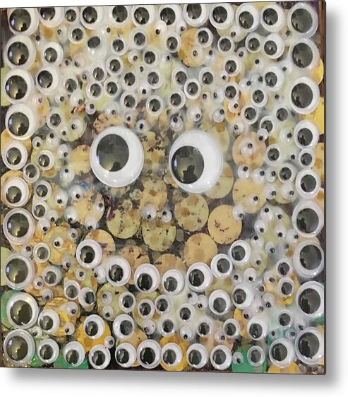 Eyes Metal Print featuring the painting 200 Googly Eyes by Regina Jeffers