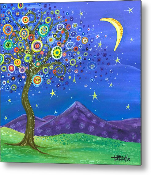 Dreaming Tree Metal Print featuring the painting Believe in Your Dreams by Tanielle Childers