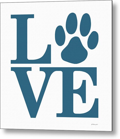 Canine Metal Print featuring the digital art Dog Paw Love Sign #37 by Gregory Murray