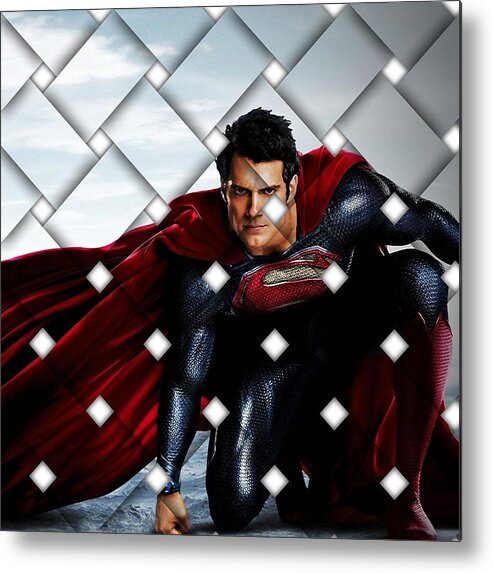  Superheroes Metal Print featuring the mixed media Superman #5 by Marvin Blaine