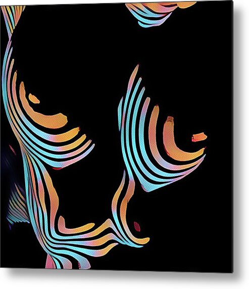 Boobs Metal Print featuring the digital art 5126s-MAK Large Breasts Ribs Abstract View rendered in Composition style by Chris Maher