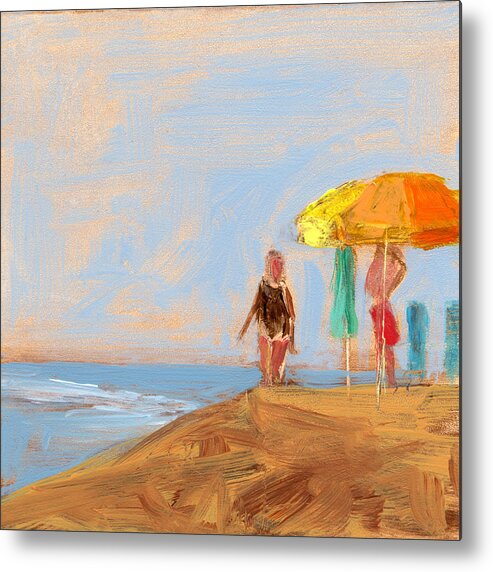 Beach Metal Print featuring the painting Untitled #255 by Chris N Rohrbach